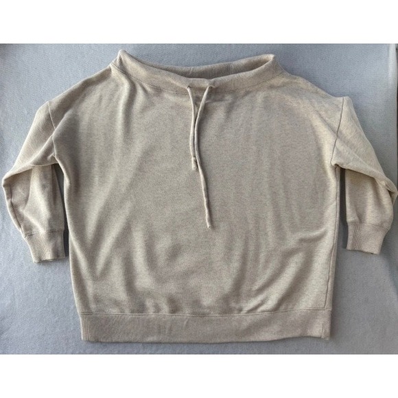 aerie Tops - Aerie Wide Scoop Neck Drawstring Cream Oversized Sweatshirt LRG Athleisure Comfy